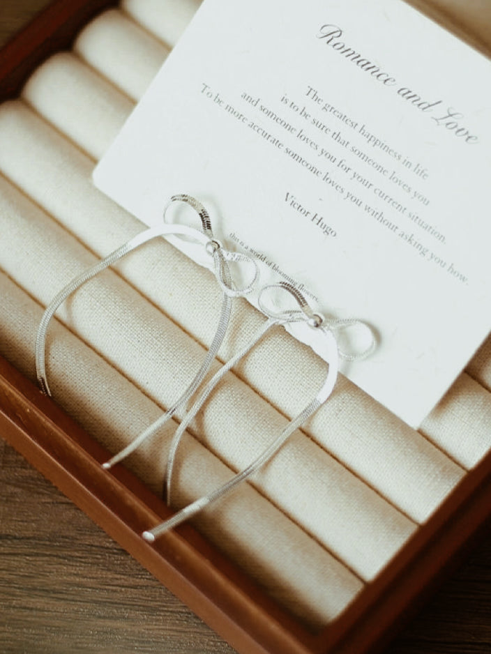 Silver Lined Ribbon Clip-Ons