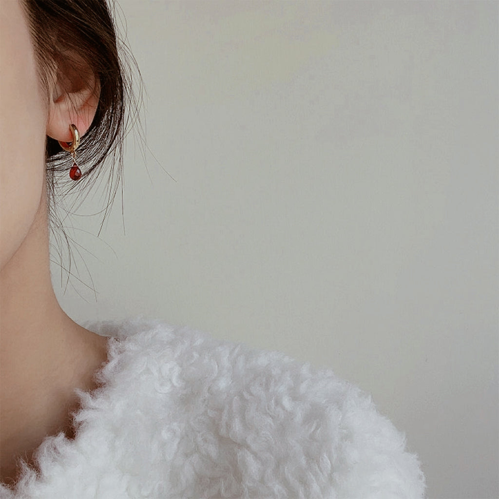Crimson Elegance Hoops
