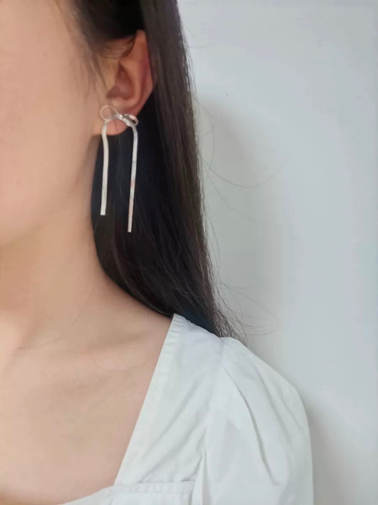 Silver Lined Ribbon Clip-Ons