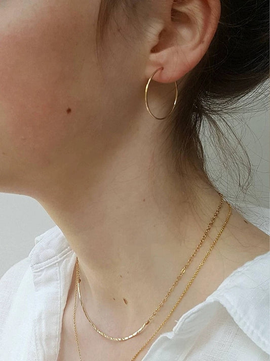 Thin Hoop Earrings