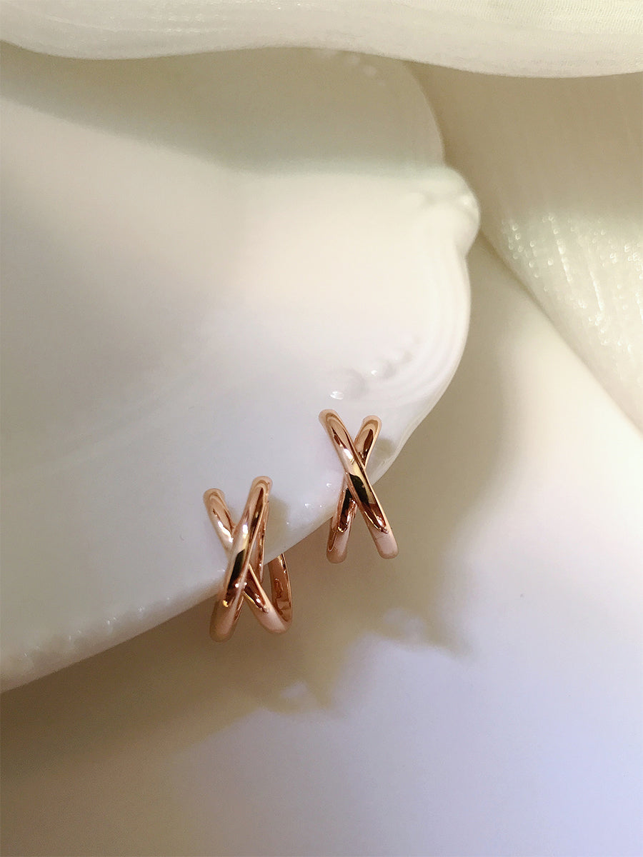 Rosé Cross Clip-Ons