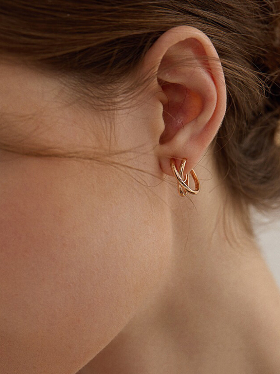 Rosé Cross Clip-Ons