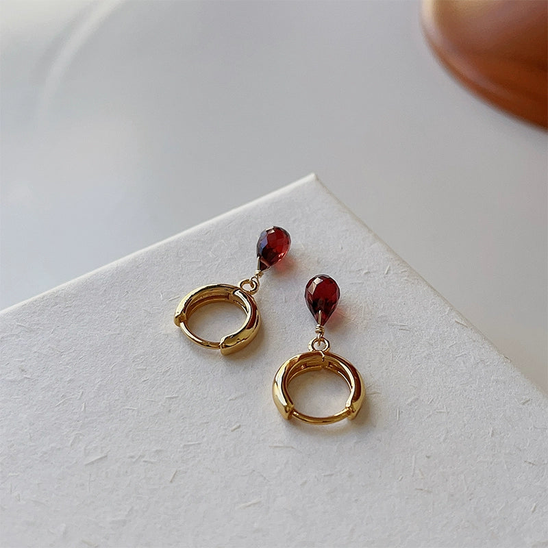 Crimson Elegance Hoops