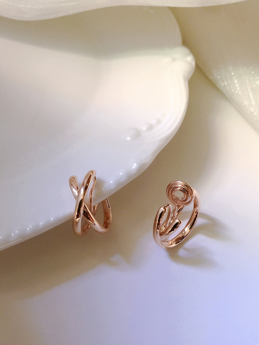 Rosé Cross Clip-Ons