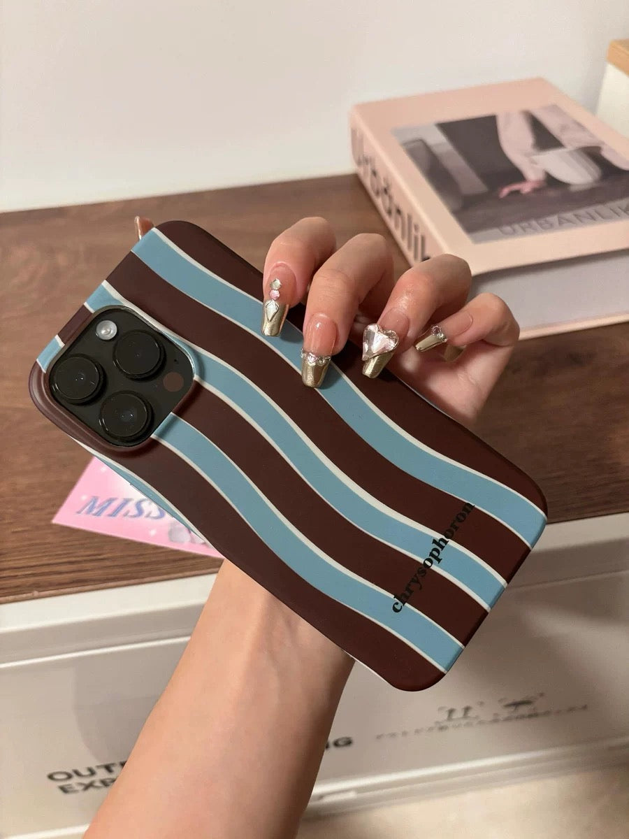 Pond Blue + Espresso Stripes