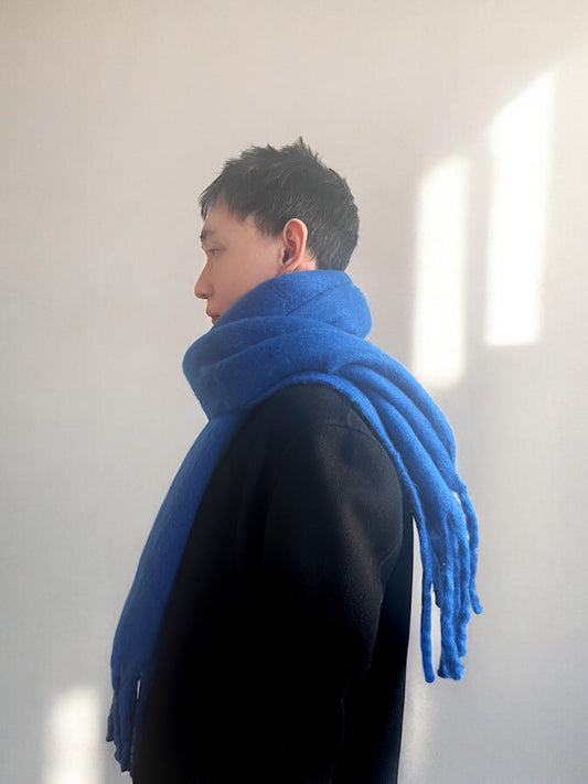 Klein Blue Mohair Scarf