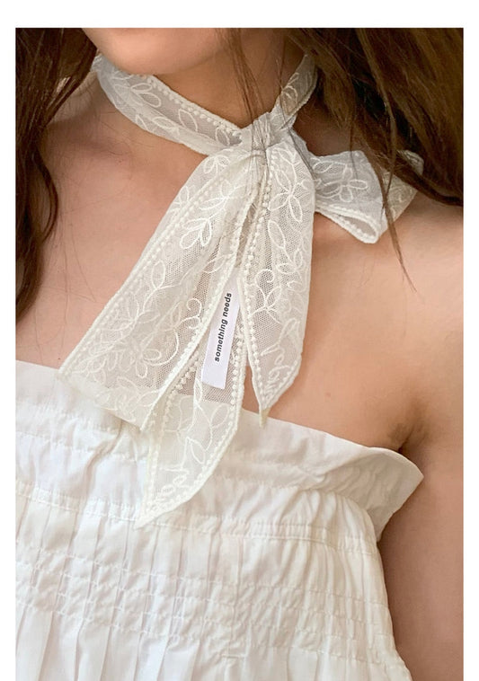 Embroidered Lace Scarf
