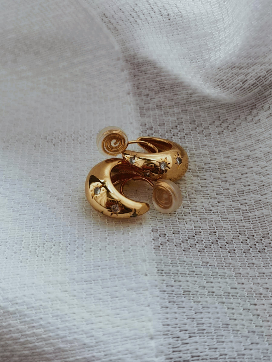 Golden Teardrop Hoops Clip-Ons