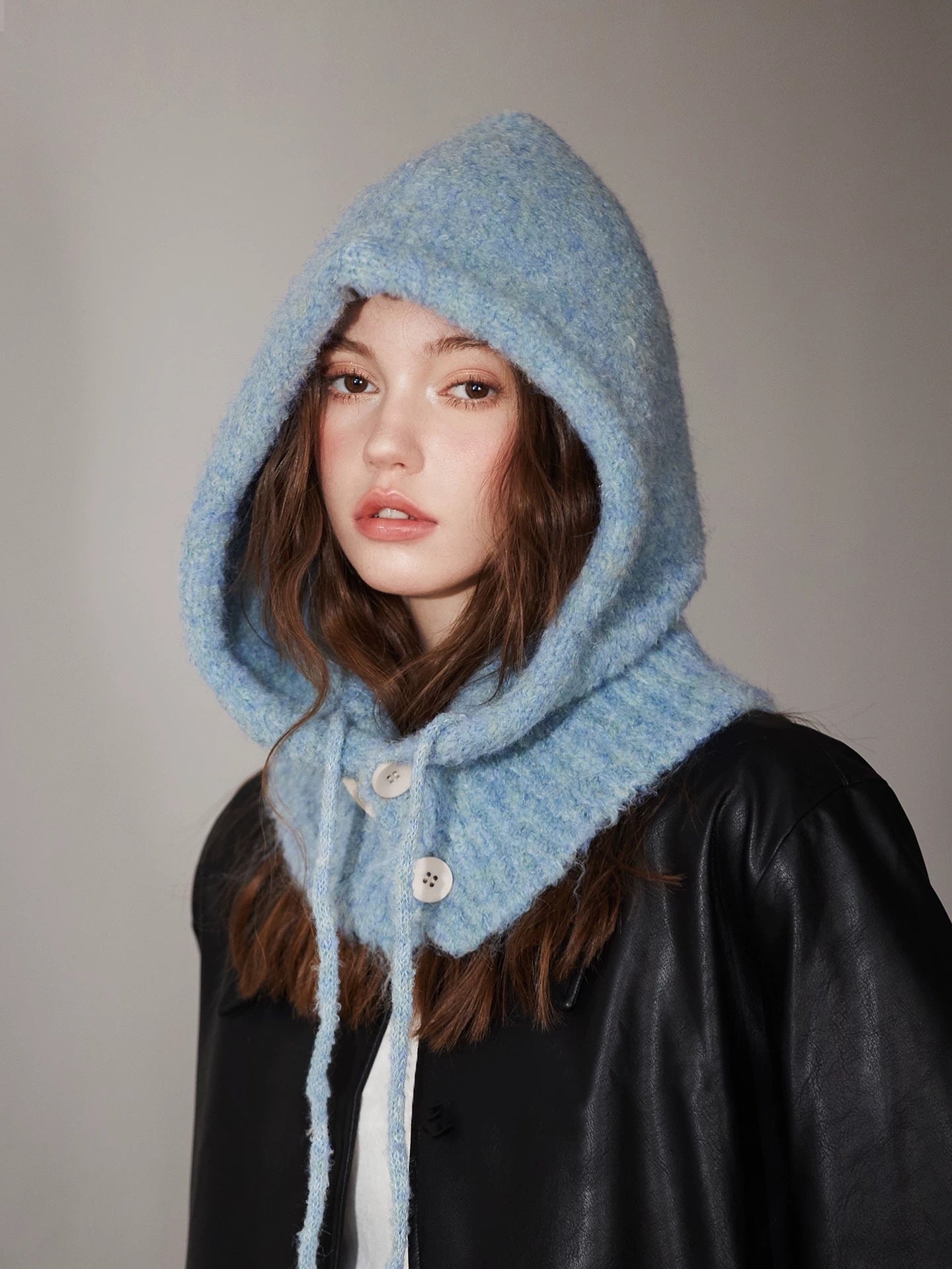 Wool-Blend Hooded Scarf