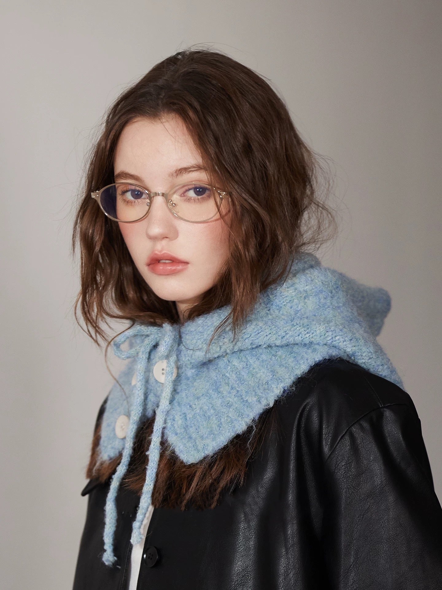 Wool-Blend Hooded Scarf