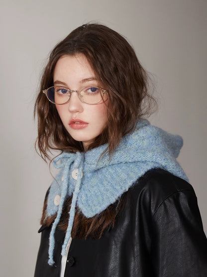 Wool-Blend Hooded Scarf