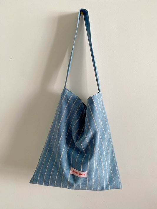 Yarn Blue Striped Shopper Tote Ltd. Ed.