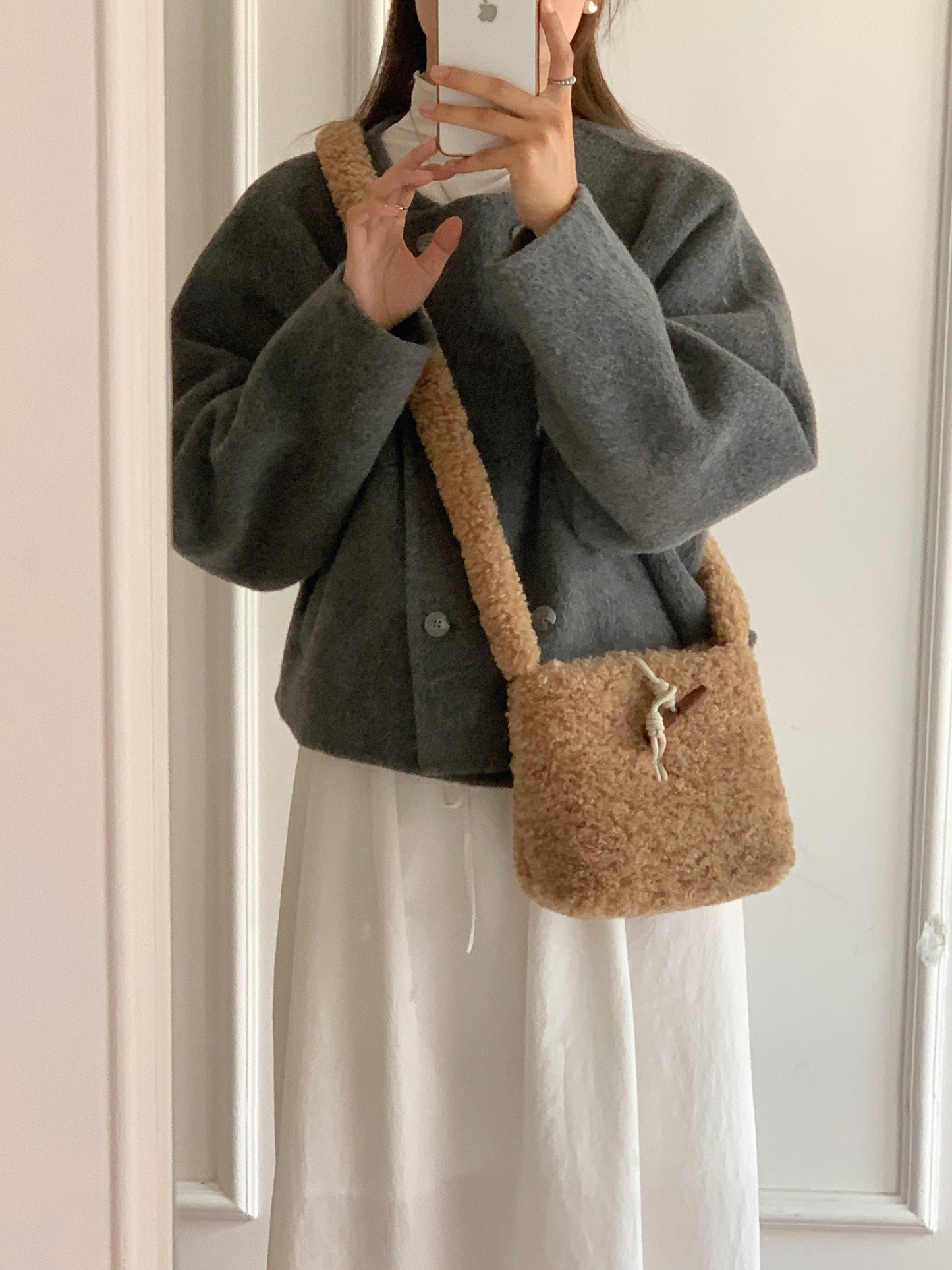 Square Plush Crossbody Bag