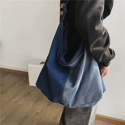 Dual Color Denim Crossbody