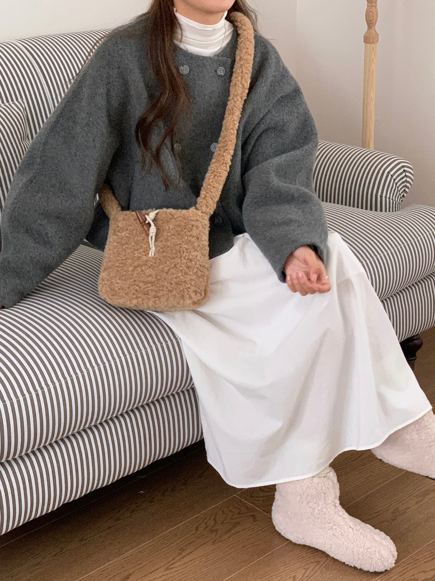 Square Plush Crossbody Bag