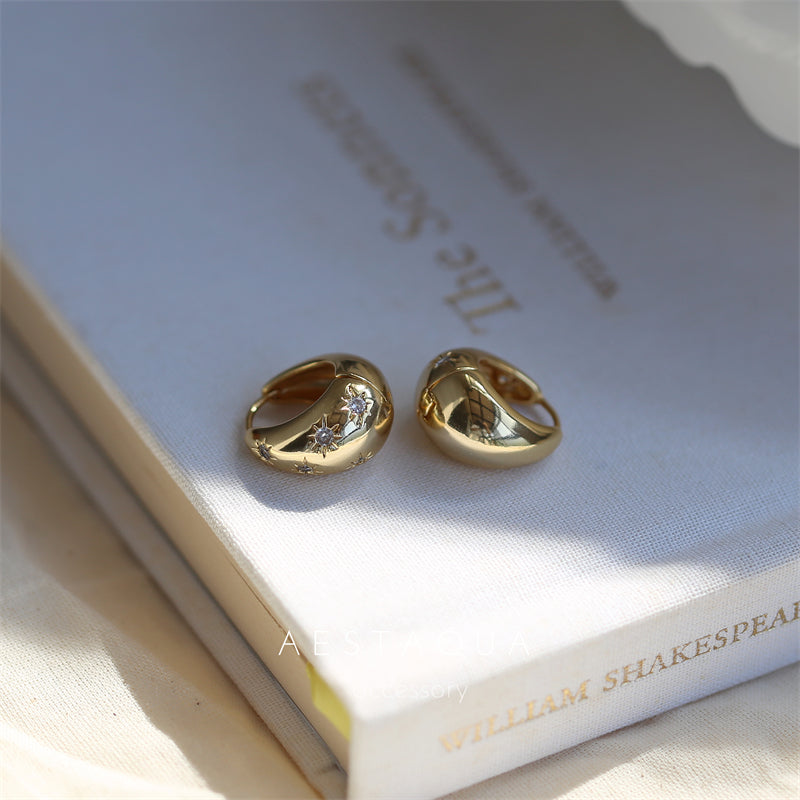 Golden Teardrop Hoops Clip-Ons