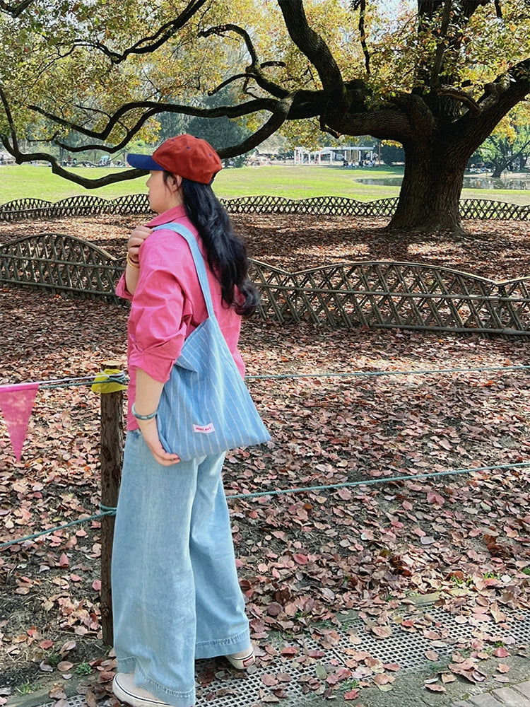 Yarn Blue Striped Shopper Tote Ltd. Ed.