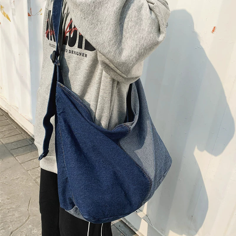 Dual Color Denim Crossbody