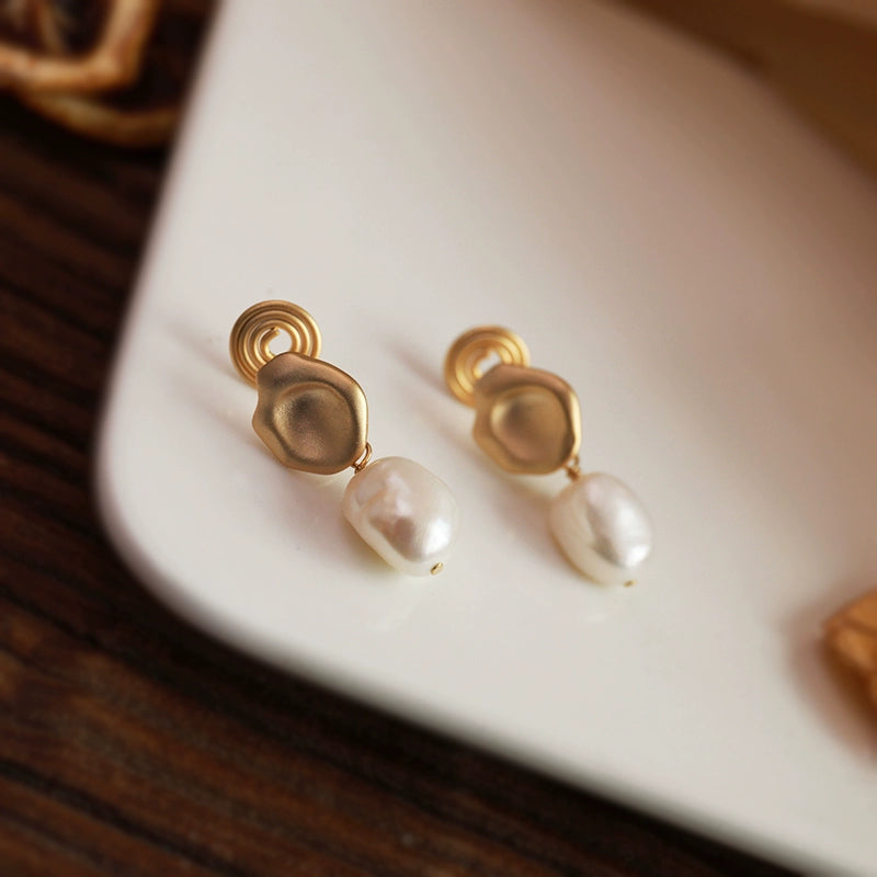 Baroque Freshwater Pearl with Gold Piece