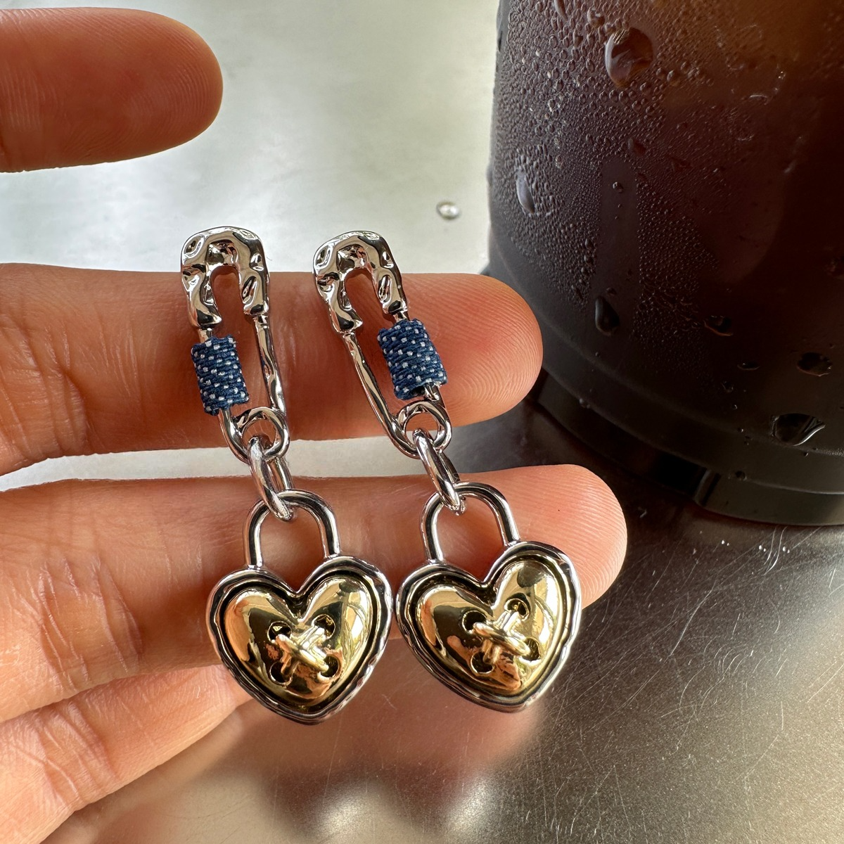 Heart Paperclip Earrings