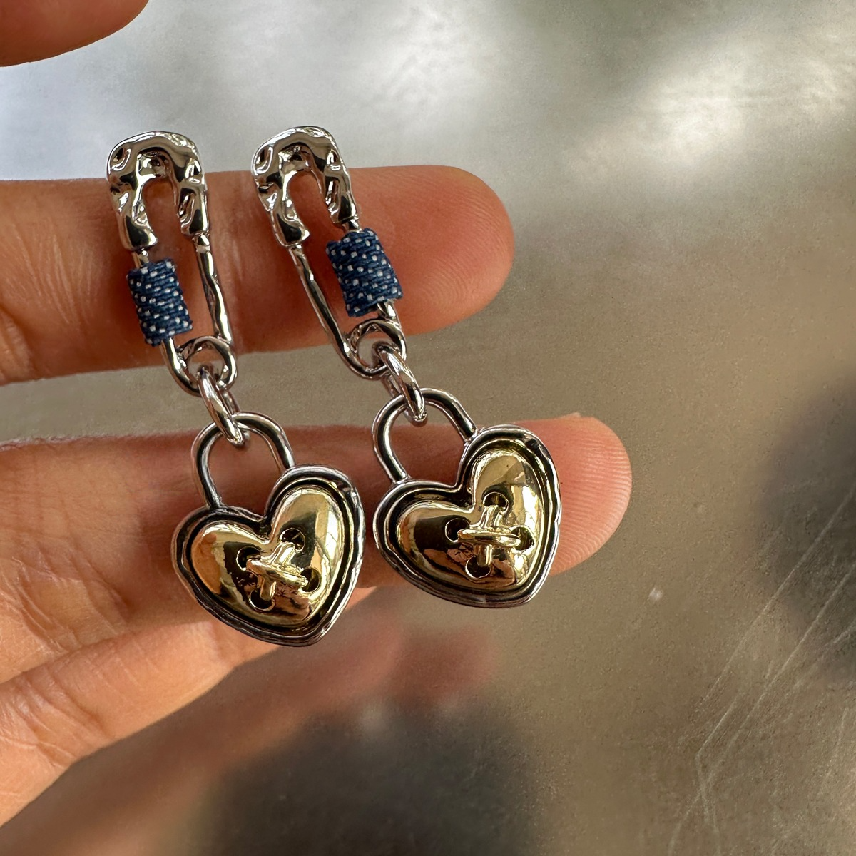 Heart Paperclip Earrings